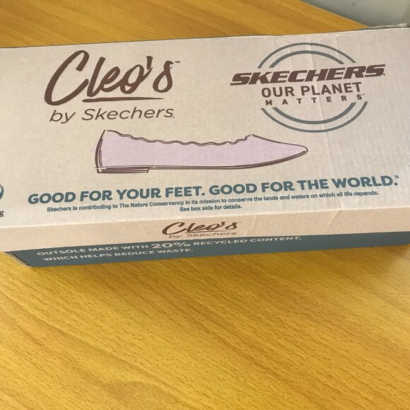 Skechers Women’s Cleo’s Stretch Fit Black Square Toe Flats Size 11 Vegan Comfort - Picture 5 of 9